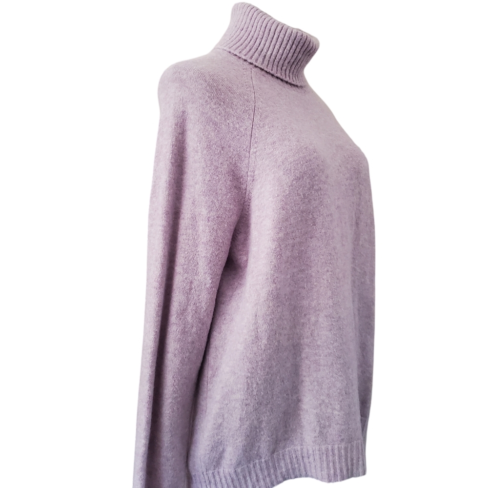 J.CREW Lavender Alpaca/ Wool Blend‎ High-Low Turtle Neck Sweater Women’s Large - Picture 5 of 14